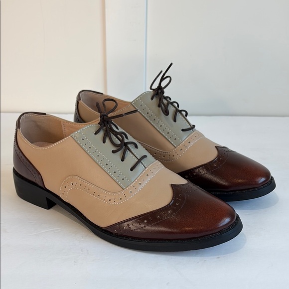 NWOT Wingtip Tricolor Brogue Spectator Oxford - Picture 1 of 11